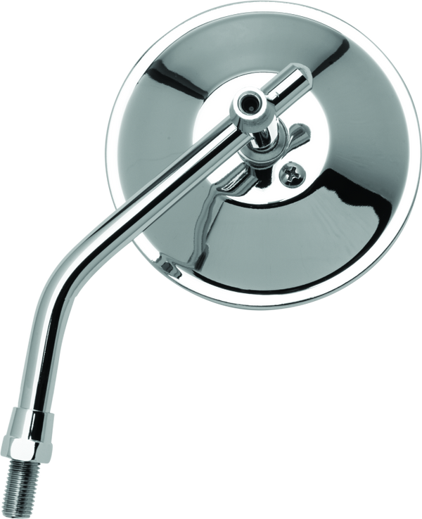 BikeMaster 4in Adjustable Round Mirror 10mm - Each - Chrome - Bull Strap
