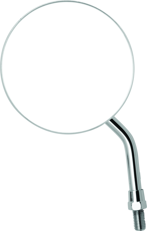 BikeMaster 4in Adjustable Round Mirror 10mm - Each - Chrome - Bull Strap