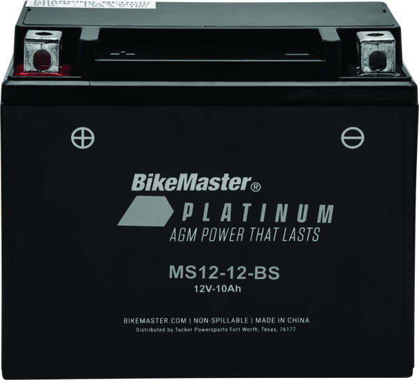 BikeMaster AGM Battery - MS12-12-BS - Bull Strap