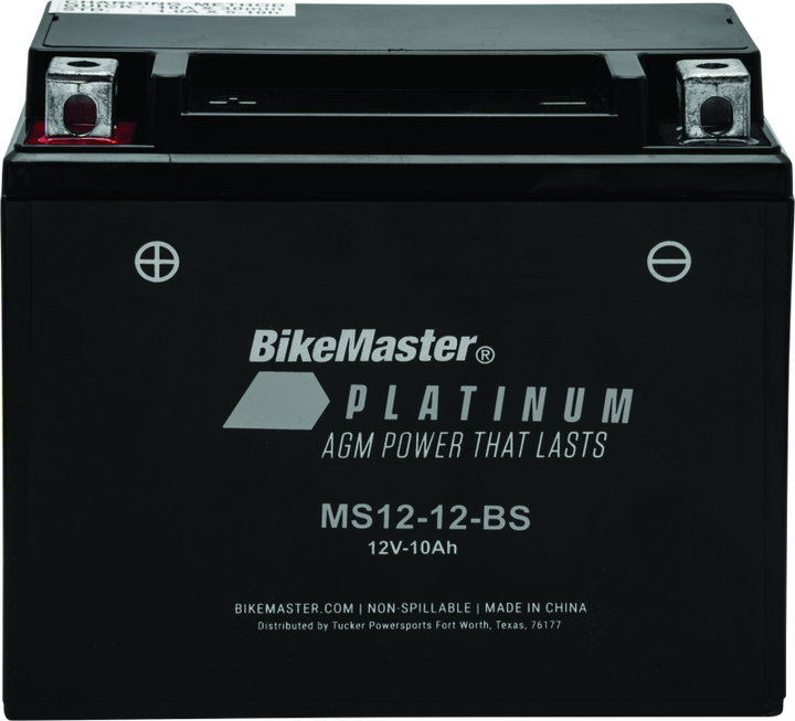 BikeMaster AGM Battery - MS12-12-BS - Bull Strap