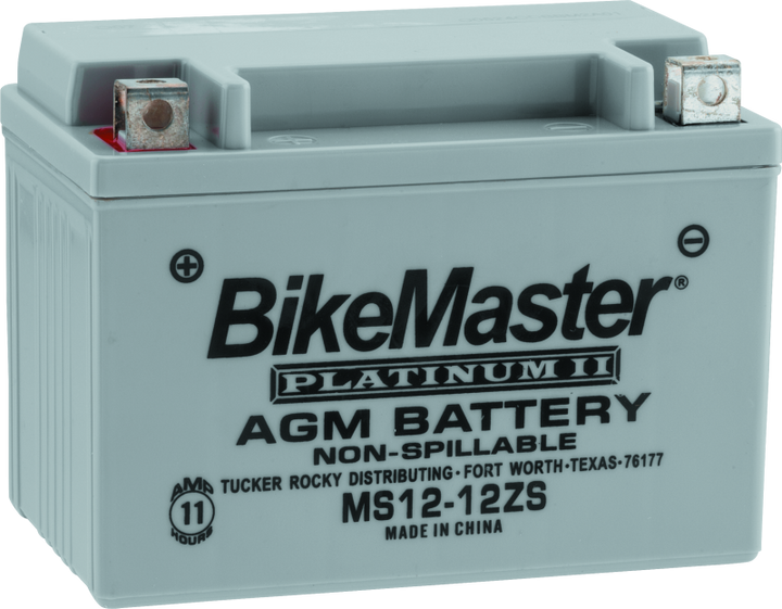 BikeMaster AGM Battery - MS12-12ZS - Bull Strap