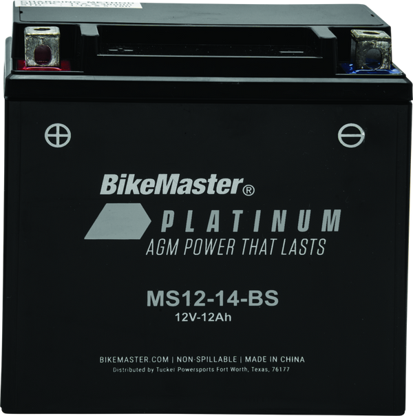 BikeMaster AGM Battery - MS12-14-BS - Bull Strap