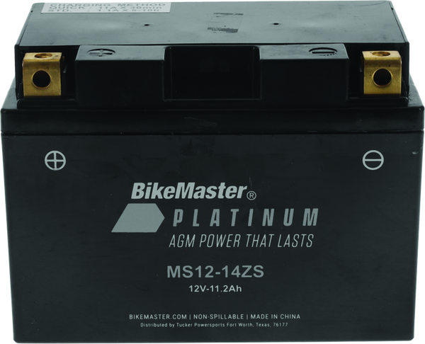 BikeMaster AGM Battery - MS12-14ZS - Bull Strap