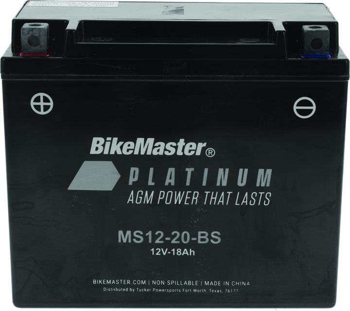 BikeMaster AGM Battery - MS12-20-BS - Bull Strap
