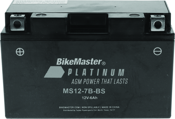BikeMaster AGM Battery - MS12-7B-BS - Bull Strap