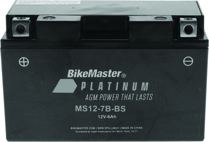 BikeMaster AGM Battery - MS12-7B-BS - Bull Strap