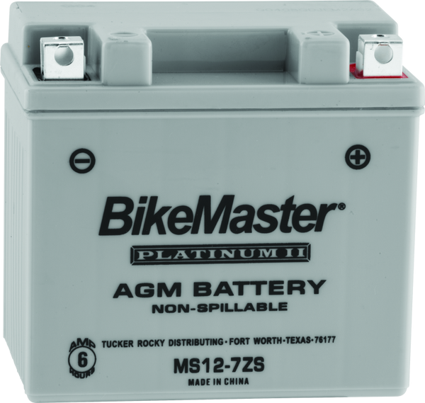 BikeMaster AGM Battery - MS12-7ZS - Bull Strap