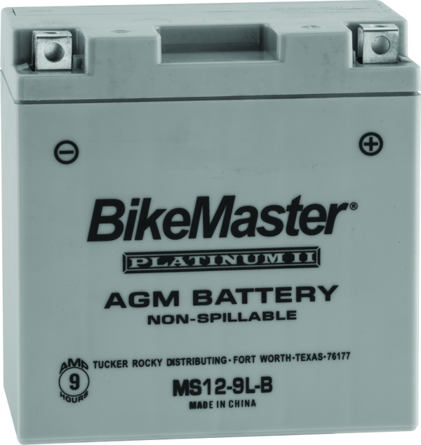 BikeMaster AGM Battery - MS12-9L-B - Bull Strap