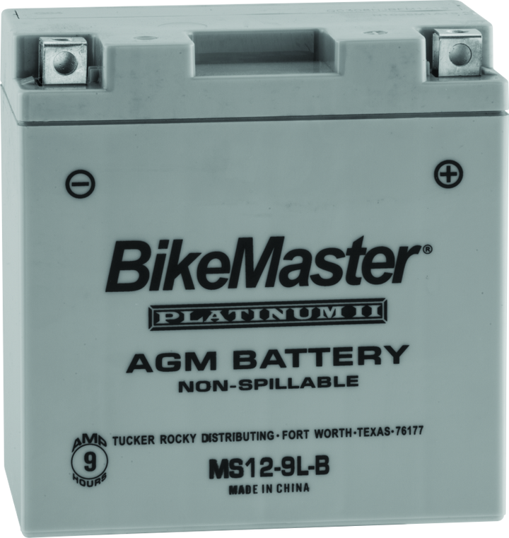 BikeMaster AGM Battery - MS12-9L-B - Bull Strap