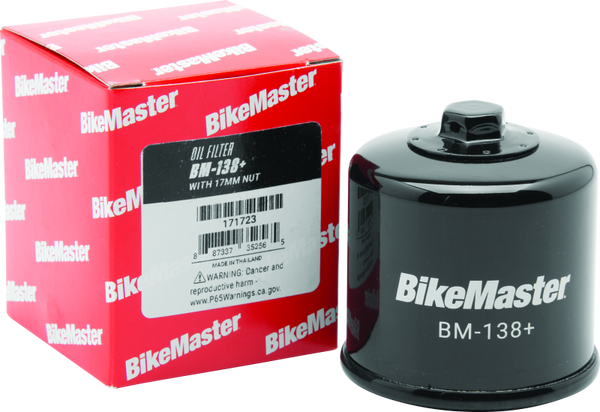 BikeMaster BM-138+ Oil Filter - Black - Bull Strap