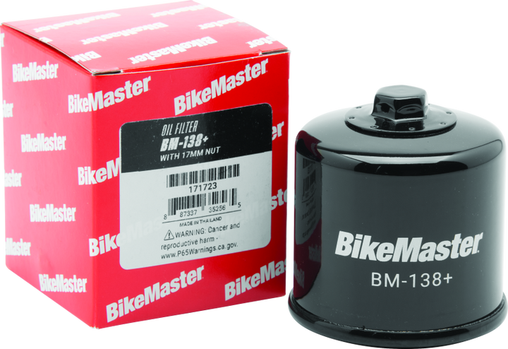 BikeMaster BM-138+ Oil Filter - Black - Bull Strap