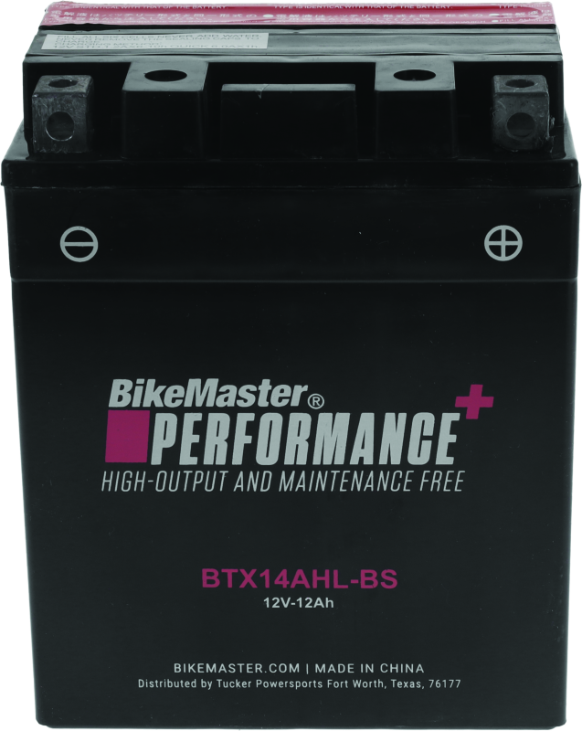 BikeMaster Battery - BTX14AHL-BS - Bull Strap