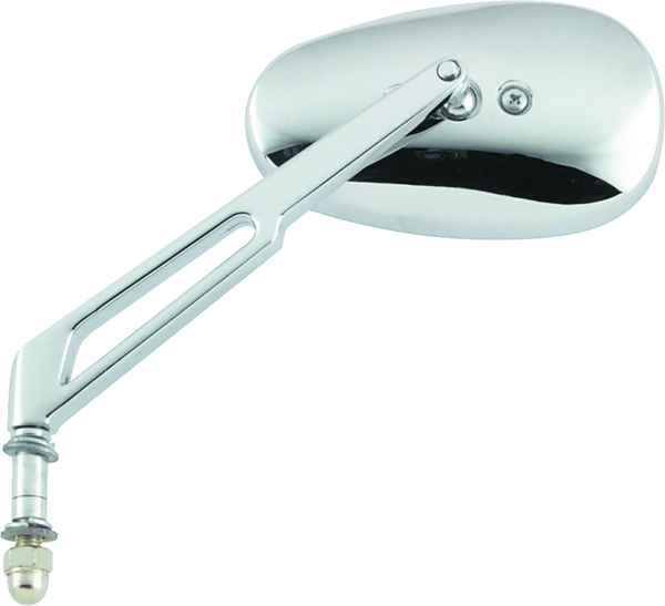 BikeMaster Harley Highrise Mirror 6-1/16in Stem - Each - Chrome - Bull Strap