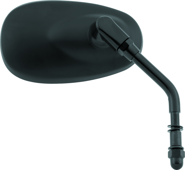 BikeMaster Harley Oval Mini Mirror - Each - Matte Black - Bull Strap