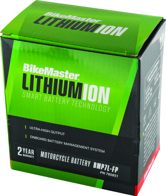 BikeMaster Lithium Ion 2.0 Battery - BMP7L-FP - Bull Strap