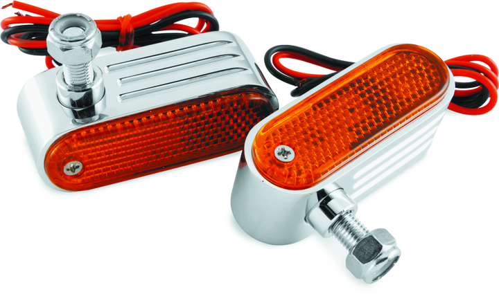 BikeMaster Marker/Side Lights 5/16in Mount Dual Bulb Amber - Bull Strap