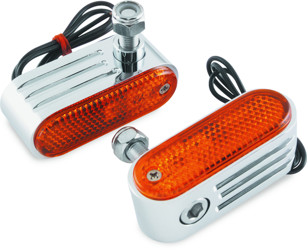 BikeMaster Marker/Side Lights 5/16in Mount Single Bulb Amber - Bull Strap