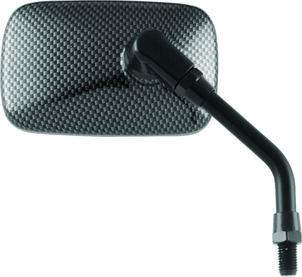 BikeMaster Mini Rectangle Mirror 10mm - Carbon Fiber - Each - Bull Strap