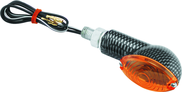 BikeMaster Ministalk Marker Light Oval Carbon/Amber - Bull Strap