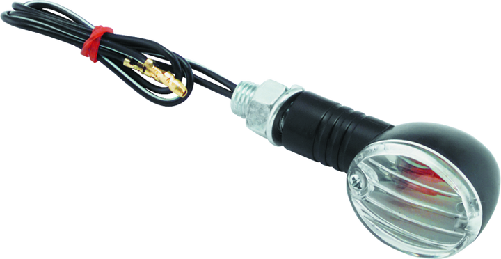 BikeMaster Ministalk Marker Light Round - Black/Clear - Bull Strap