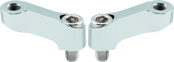 BikeMaster Mirror Extension 10mm Pair - Chrome - Bull Strap