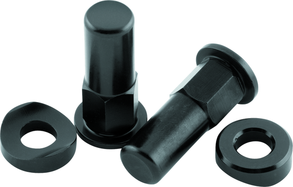 BikeMaster Rim Lock Nuts (Pair) T6 Aluminum/Black - Bull Strap