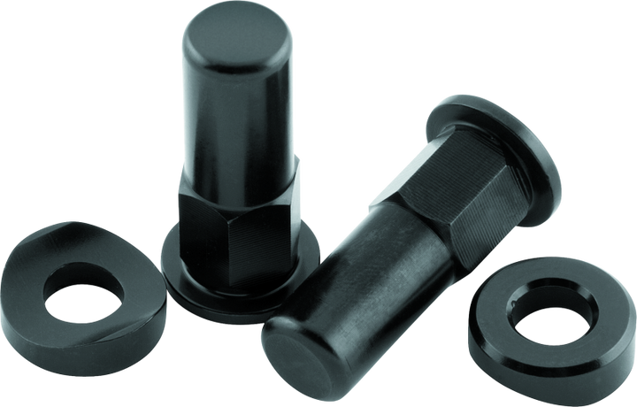 BikeMaster Rim Lock Nuts (Pair) T6 Aluminum/Black - Bull Strap