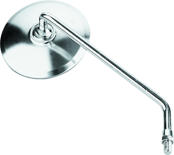 BikeMaster Round Mirror 10mm Left - Stainless - Bull Strap