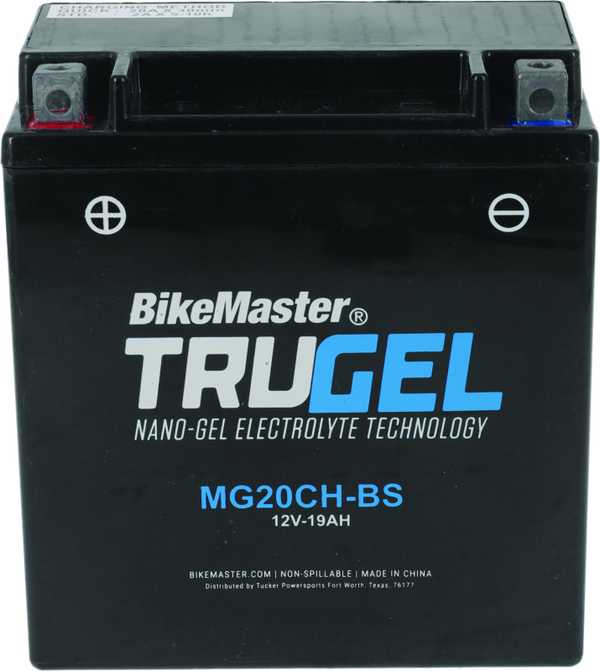 BikeMaster TruGel Battery - MG20CH-BS - Bull Strap