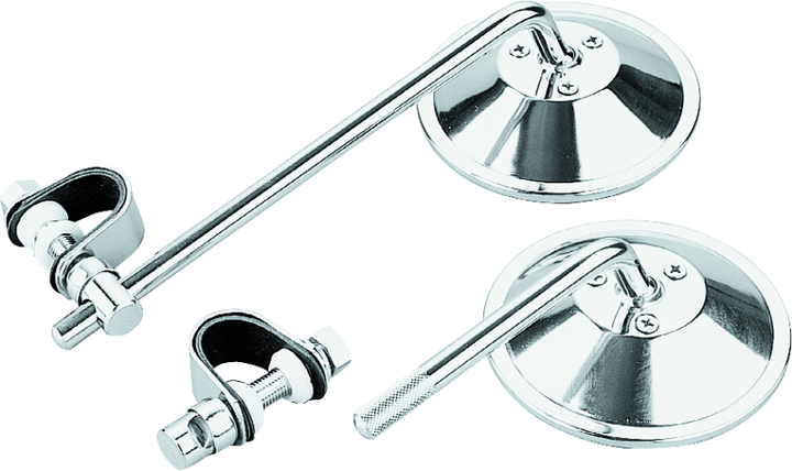 BikeMaster Universal Clamp On Mirror 8in Stem - Bull Strap