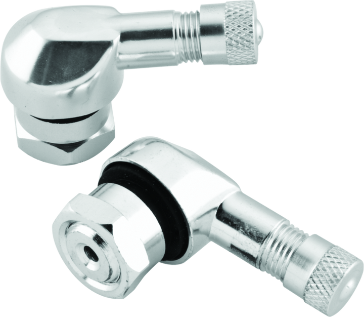 BikeMaster Valve Stem 2/Piece Pack Silver - Bull Strap