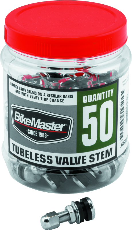 BikeMaster Valve Stem Chrome Tubeless Tub 50 - Bull Strap