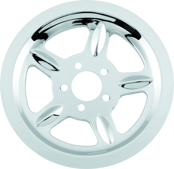 Bikers Choice 04-22 XL Chrome Belt Drive Pulley Cover - Bull Strap