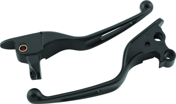 Bikers Choice 08-13 FLH FLT / 08-16 FLHR Vortex Lever Set Black - Bull Strap
