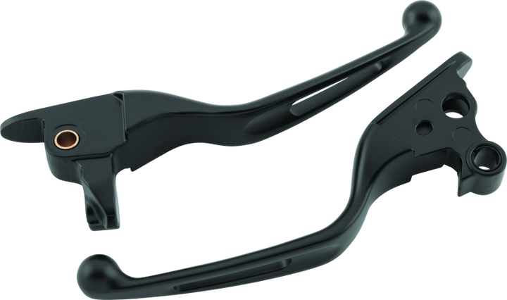 Bikers Choice 08-13 FLH FLT / 08-16 FLHR Vortex Lever Set Black - Bull Strap