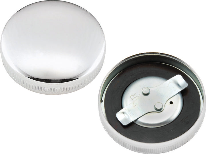 Bikers Choice 36-E73 Chrome Early Vented Gas Cap Single & Fatbob Tank Right Side Repl H-D 61103-36 - Bull Strap