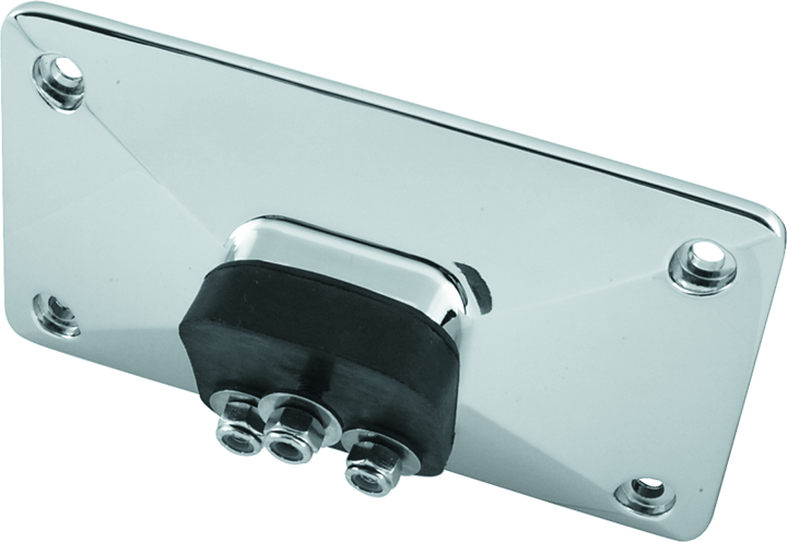 Bikers Choice 55-99 Chrome Pyramid License Plate Bracket 3 Bolt Style - Bull Strap