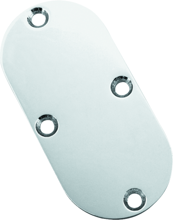 Bikers Choice 65-86 FL FX 4 Speed Chrome Inspection Cover Replaces H-D 60572-78T No Shifter Hole - Bull Strap