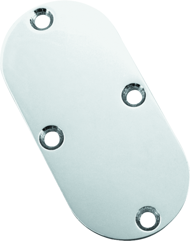 Bikers Choice 65-86 FL FX 4 Speed Chrome Inspection Cover Replaces H-D 60572-78T No Shifter Hole - Bull Strap