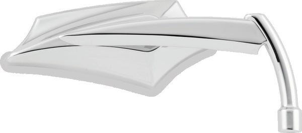 Bikers Choice 65-Up Chrome Angler Mirror Universal Custom Pair - Bull Strap