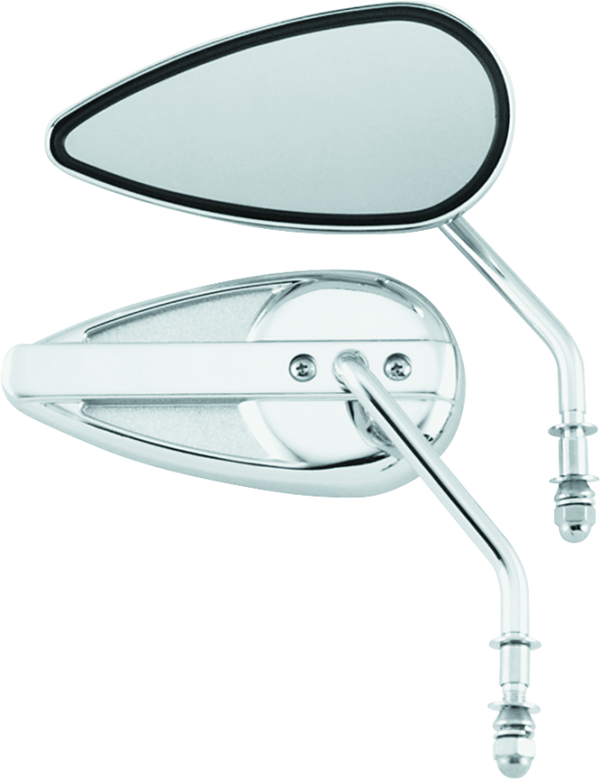 Bikers Choice 65-Up Chrome Teardrop Mirror Universal Custom Pr - Bull Strap