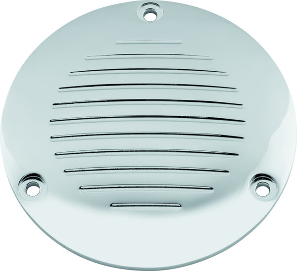 Bikers Choice 70-98 Big Twin Chrome Grooved 3 Hole Derby Cover - Bull Strap