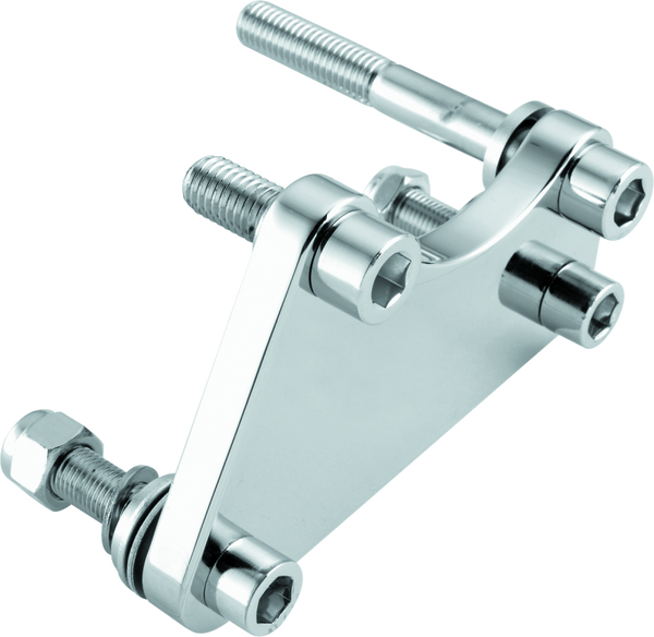 Bikers Choice 84-99 Chrome Caliper Mounting Bracket Kit 00-10 4 Piston Caliper to 84-99 - Bull Strap