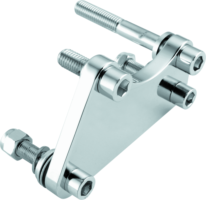 Bikers Choice 84-99 Chrome Caliper Mounting Bracket Kit 00-10 4 Piston Caliper to 84-99 - Bull Strap