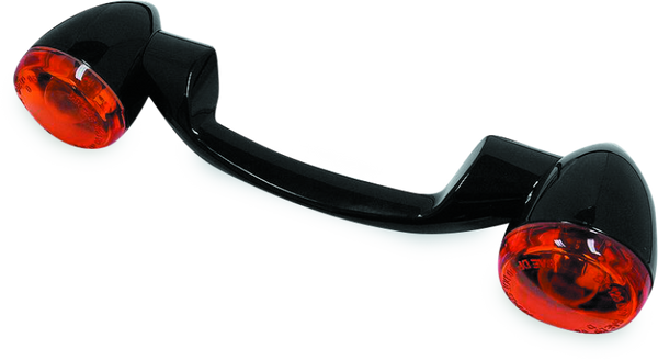 Bikers Choice 91-08 Touring 86-17 FLST Narrow Black Rear Turn Signal Bar Kit W/Amber Lens - Bull Strap