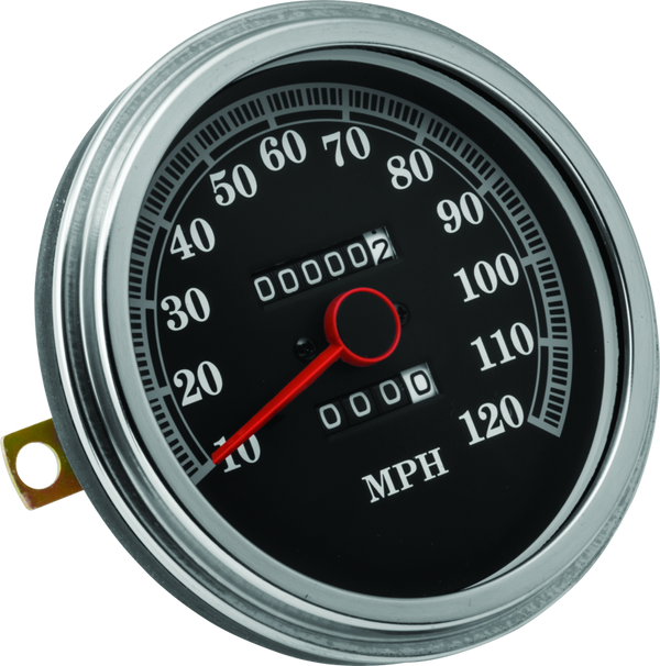 Bikers Choice 91-95 Softail Black Face Speedo With Dome Lens 2240:60 Front Drive Cast Dash Only - Bull Strap