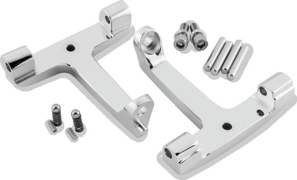 Bikers Choice 93-20 FLH FLT Chrome Pasanger Floorboard Bracket Replaces H-D 53070-00A - Bull Strap