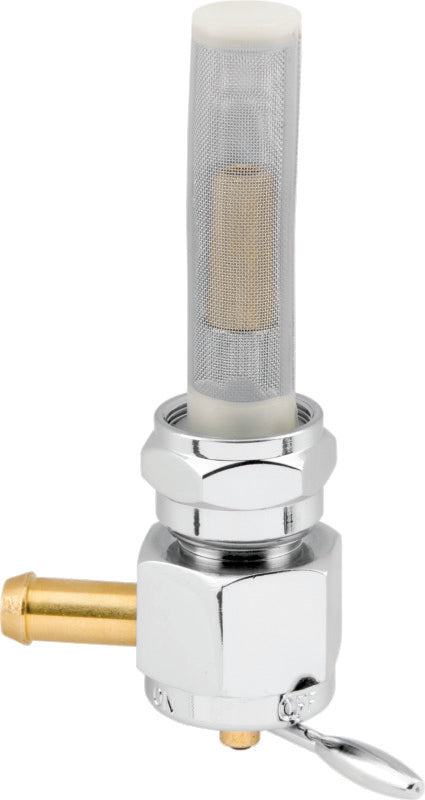 Bikers Choice Chrome Hex Petcock 22MM Left Outlet - Bull Strap