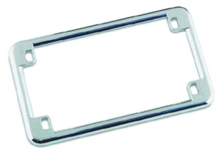 Bikers Choice Chrome License Plate Frame 6 3/4 X 3 3/4 Custom - Bull Strap