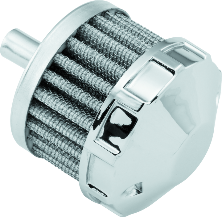 Bikers Choice Chrome Replacement Breather Filter 3/8 Hose Custom - Bull Strap